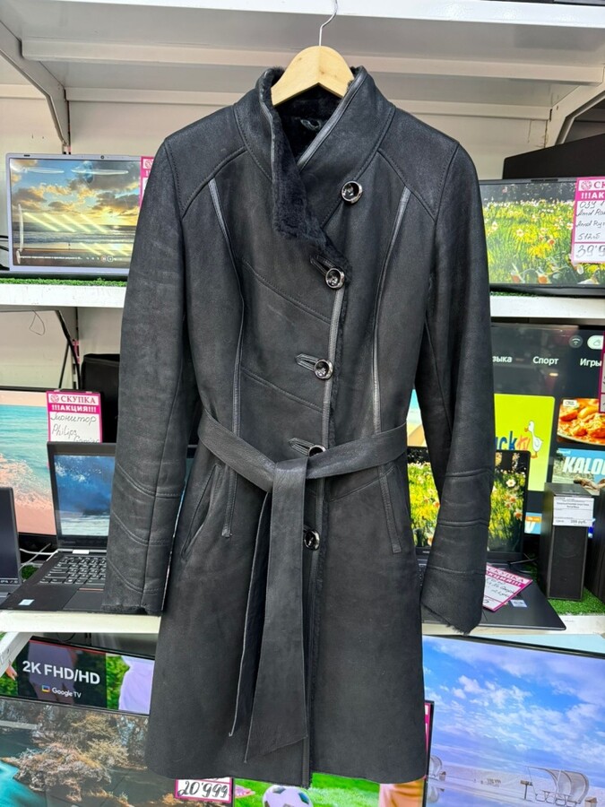 Дубленка женская черная