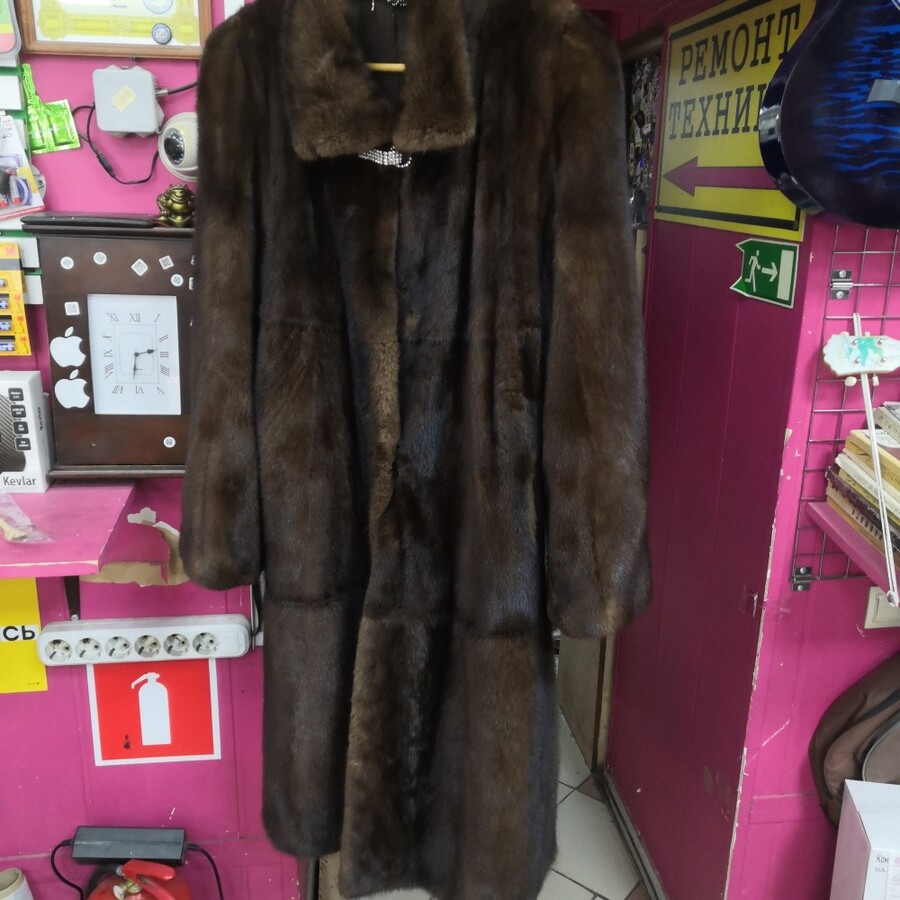 Шуба норка коричневая 54р