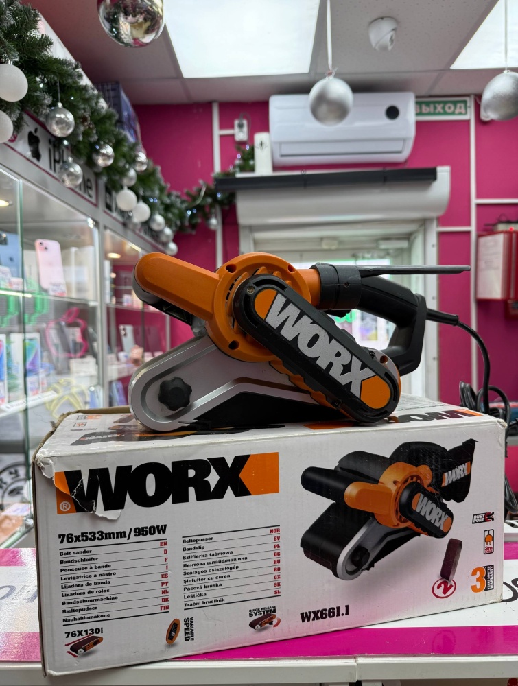 Шлифмашина ленточная WORX WX661 950W c регулировкой оборотов