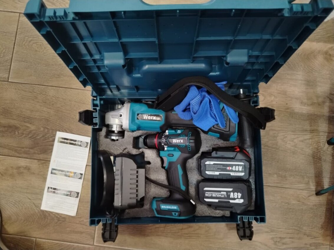 Набор инструментов 2 в 1 УШМ (болгарка) + Шуруповёрт